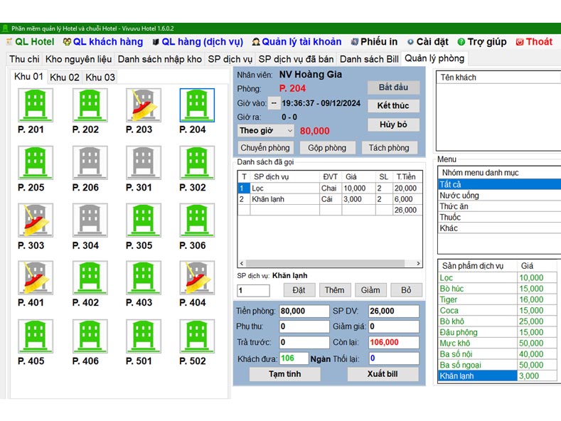 Phần mềm tính tiền phòng nhà nghỉ nhà trọ