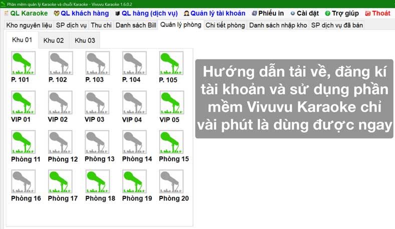 Video hướng dẫn sử dụng phần mềm quản lý tính tiền Vivuvu Karaoke